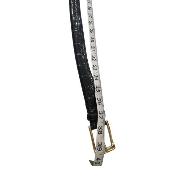 Leather Belt with Gold Buckle, size 34 - Picture 6 of 7